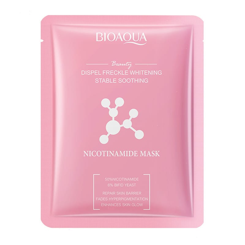 BIOAQUA beauty products for women Vitamin C Antioxidant Whitening & Brightening Mask Moisturizing Face Mask Beauty ProductPINK-NICOTINAMIDE