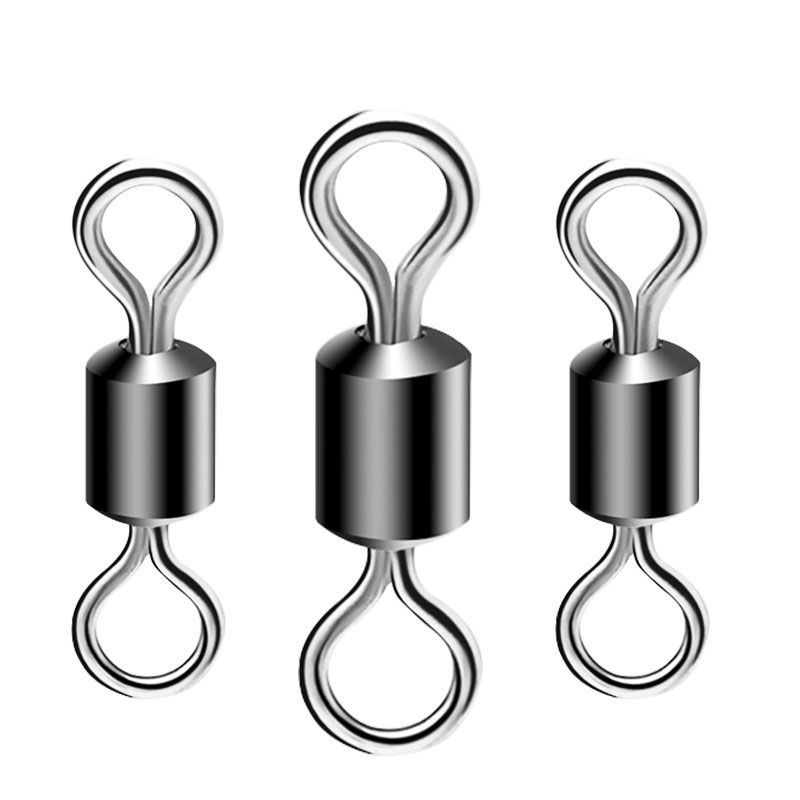 50pcs/box Fishing Barrel Bearing Rolling Swivel Solid Ring LB Lures Connector Fishing Tackle Accessories Fish Tool