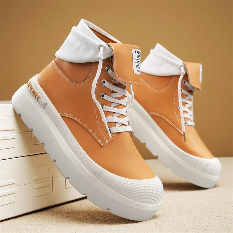 Mens High Top Martin Boots 2025 Autumn Winter Korean Fashion Casual Shoes Military Work Boots Streetwear Ankle Boots