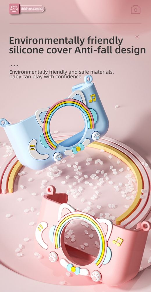 New children's Polaroid camera with anti fall and eye protection, capable of taking photos, cartoon cute digital mini, popular gift