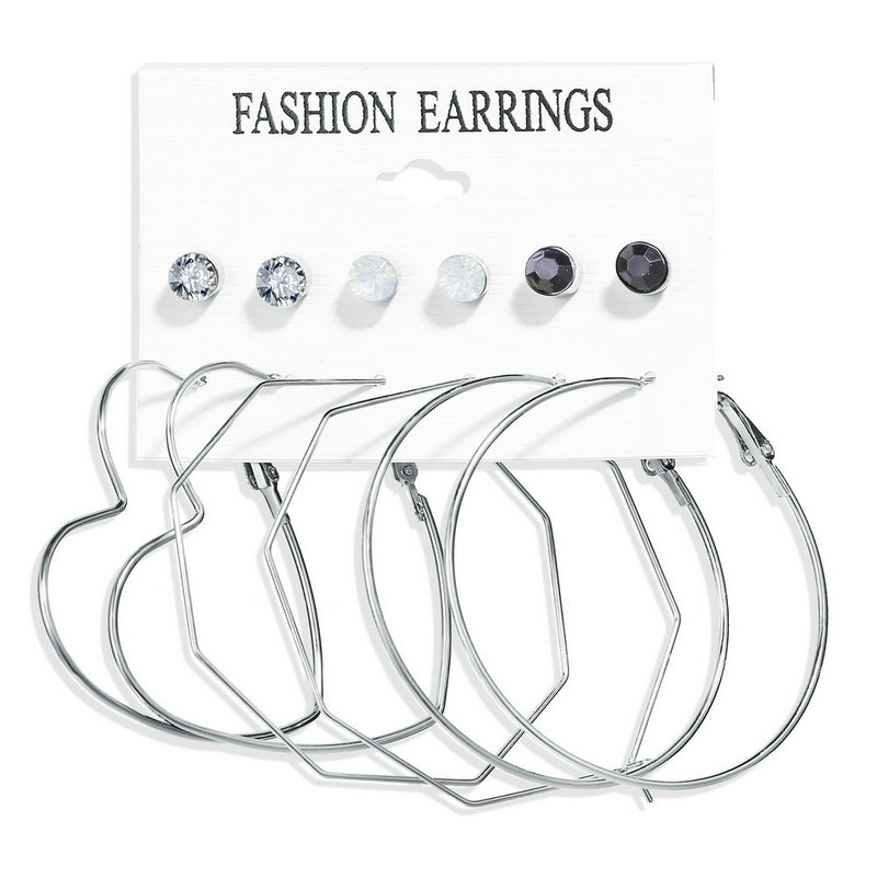 5548 6pcs Fashion Luxury Tassel Pearl Hoop Earrings For Women Geometric Hanging Gold Metal Earrings Trend Party Female Modern Jewelry