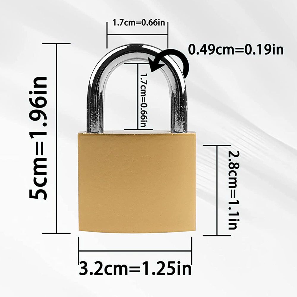 Solid Brass Padlock with Key Wide Lock Body, Small Keyed Padlock for Sheds, Storage Unit School Gym Locker, Fence, Toolbox, Hasp Storage