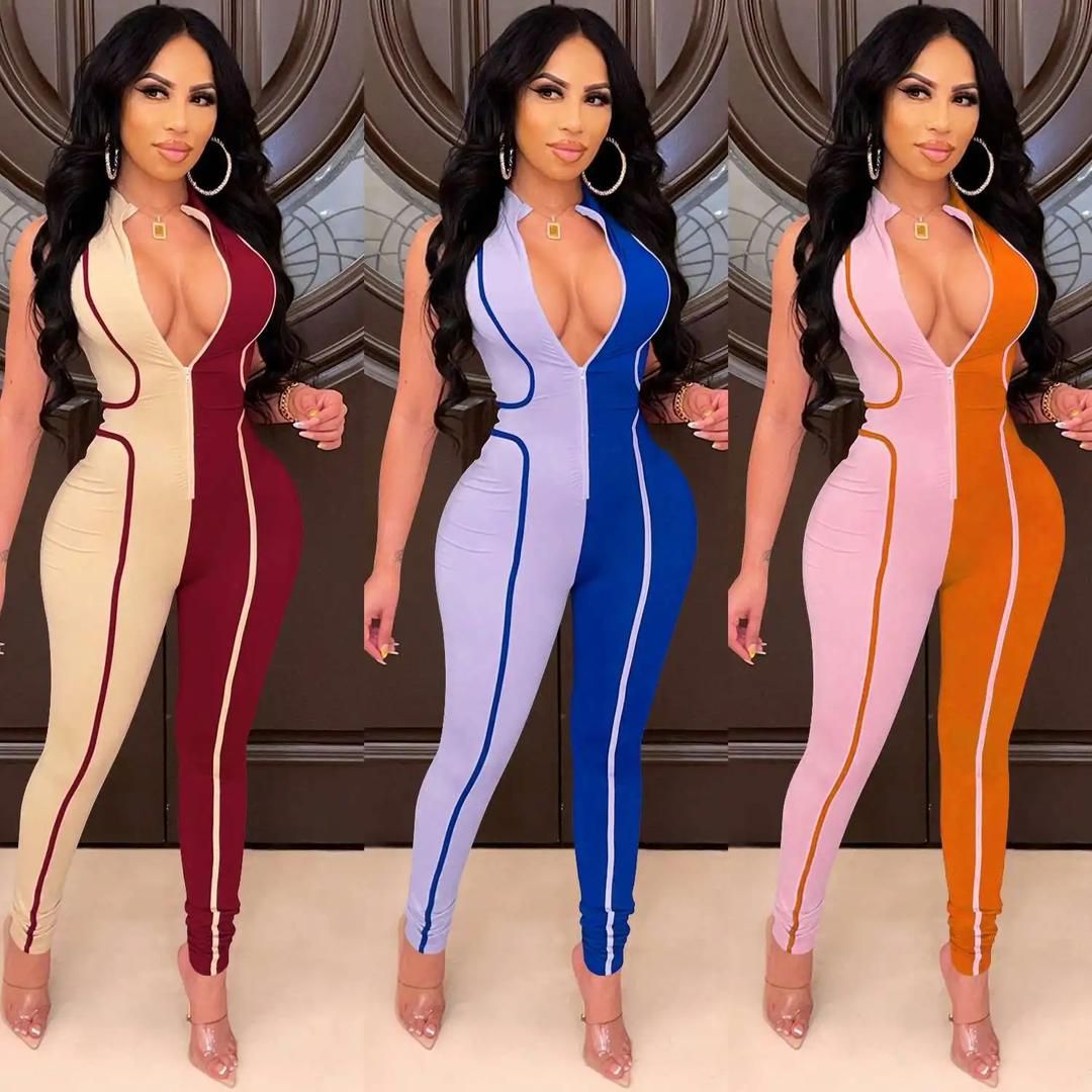 Plus size Cotton Jumpsuits Sleeveless Women Tracksuit, Sweatsuit 