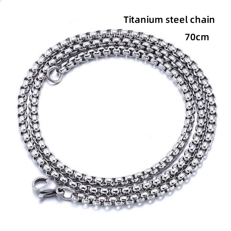 Feather pendant men's trendy necklace, leaf pendant long necklace 70CM titanium steel chain pendant necklace
