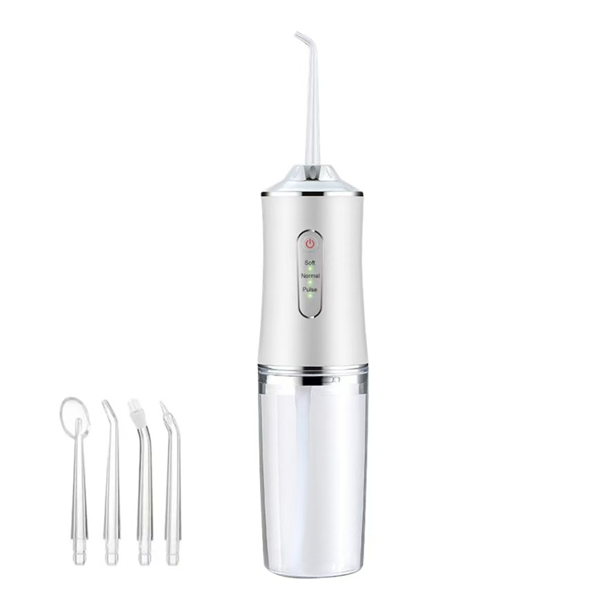 Water Dental Flosser Teeth Pick - Cordless Portable Floss Picks Rechargeable Travel Pik Irrigation Cleaner Waterproof Oral Irrigator Electric Flossing Machine for Home Teeth Cleaning white  