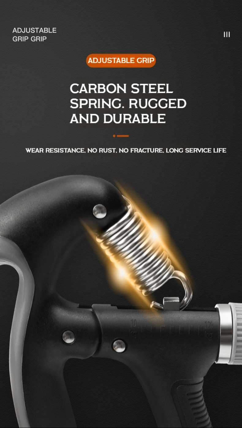 QC056 10-100Kg Adjustable Heavy Gripper Fitness Hand Exerciser Grip Wrist Training Increase Strength Spring Finger Pinch Expander Tool