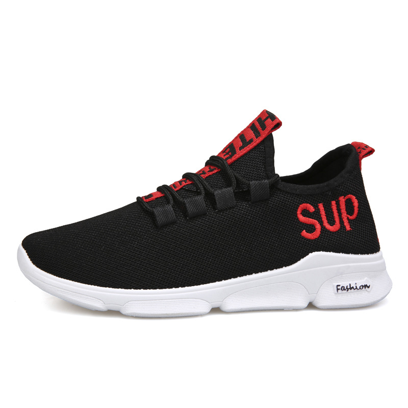 New fashion breathable casual sports shoes low cut super light soft sole student shoes flying woven shoes fashion sports shoes