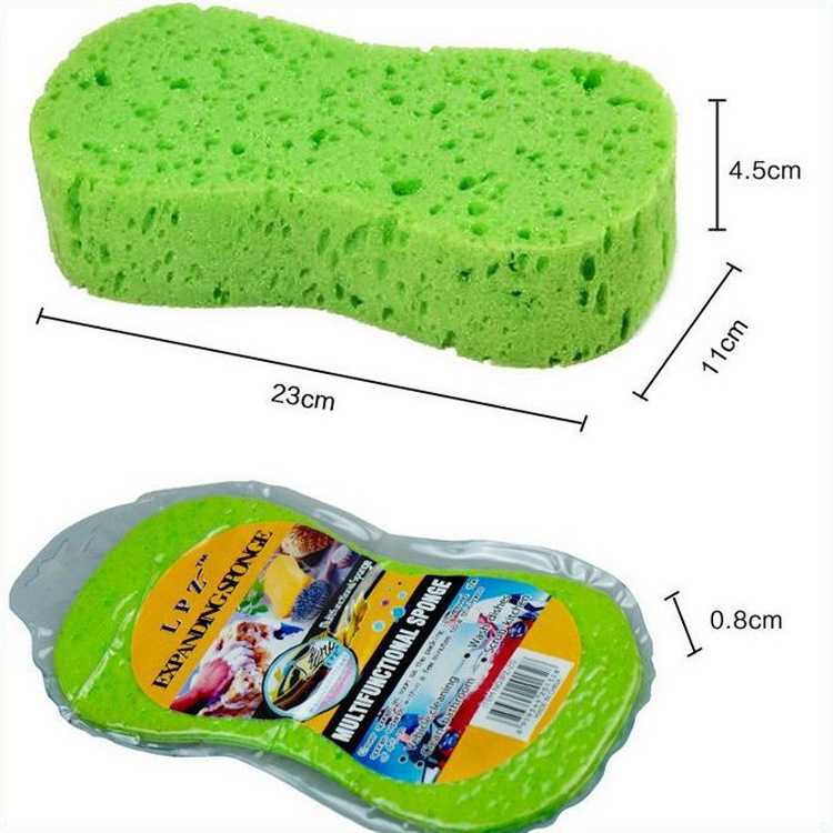 3pcs Car Wash Sponges Multi-Functional Sponge Multi-Color Cleaning Sponges with Vacuum Compressed Packing