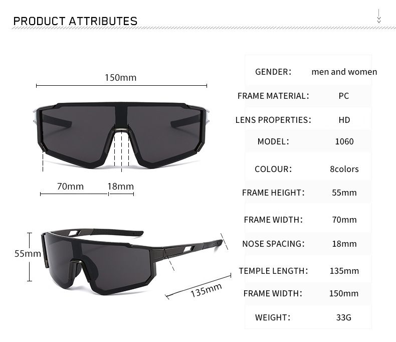 Polarized Sports Sunglasses, UV Protection Windproof Cycling Sunglasses for Men Women, Lightweight Outdoor Running Sunglasses 1060 Style for Hiking, Marathon, Driving and Fishing
