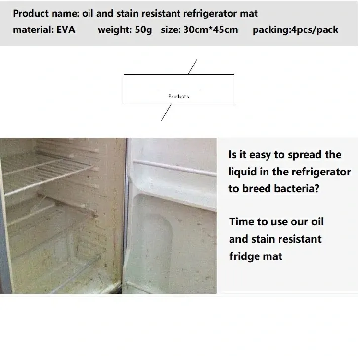 4-Piece Set Waterproof Fridge Mats, Refrigerator Pads, Antibacterial Kitchen Cabinet Liners