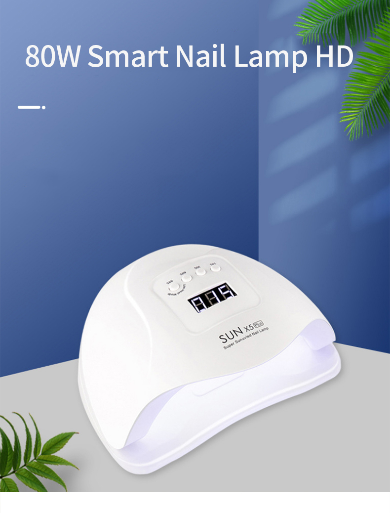 sunX5 plus  LED Lamp Nail Dryer 80W LEDs UV Ice Lamp For Drying Gel Polish Timer Auto Sensor Manicure Tools