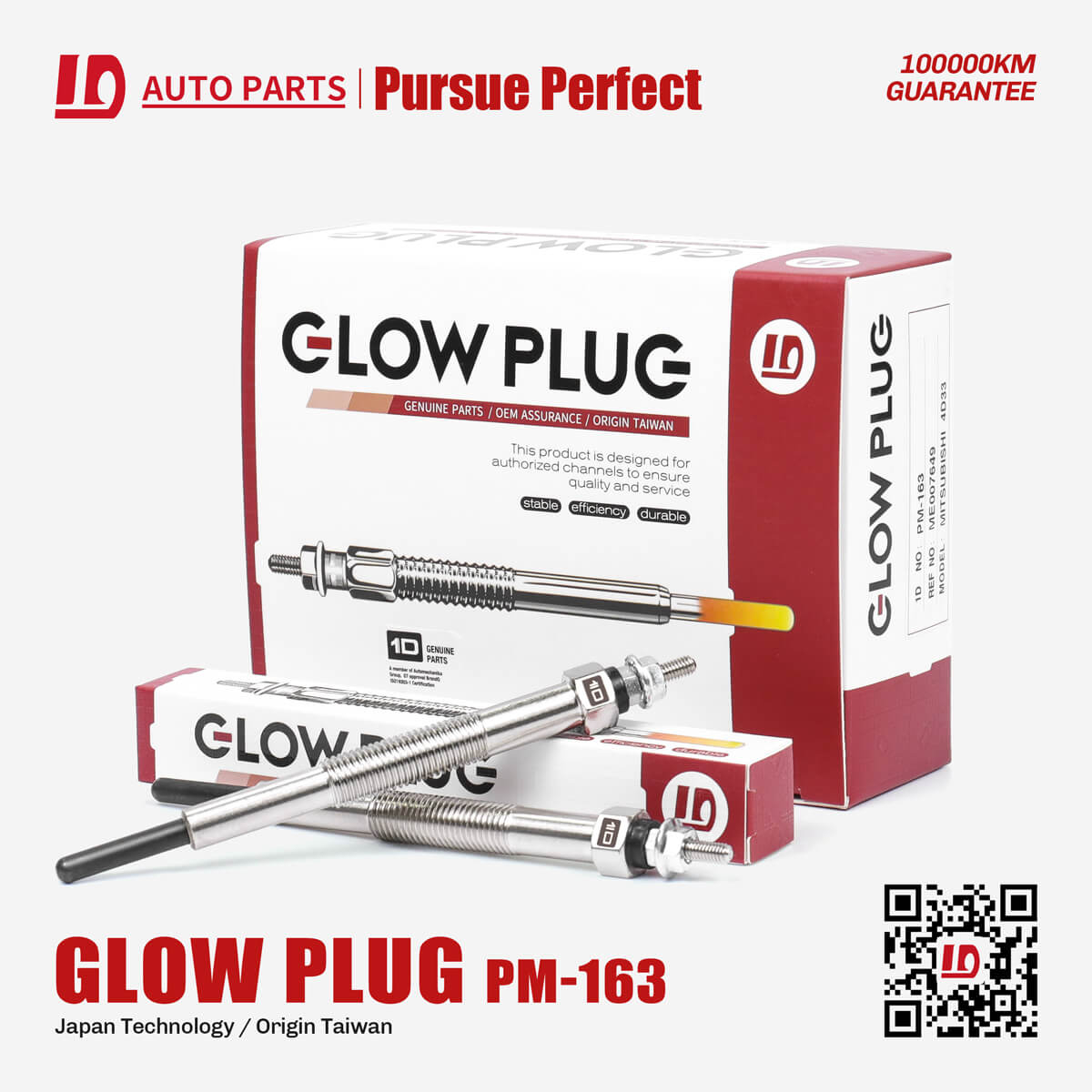 PM-163 ME007649 1D Glow plugs For Japan engine spare parts 4D33 10 pcs in a box/piece