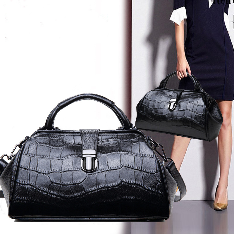 Womens Leather Handbag Top Handle Shoulder Bag Tote Satchel Purse Work Bag