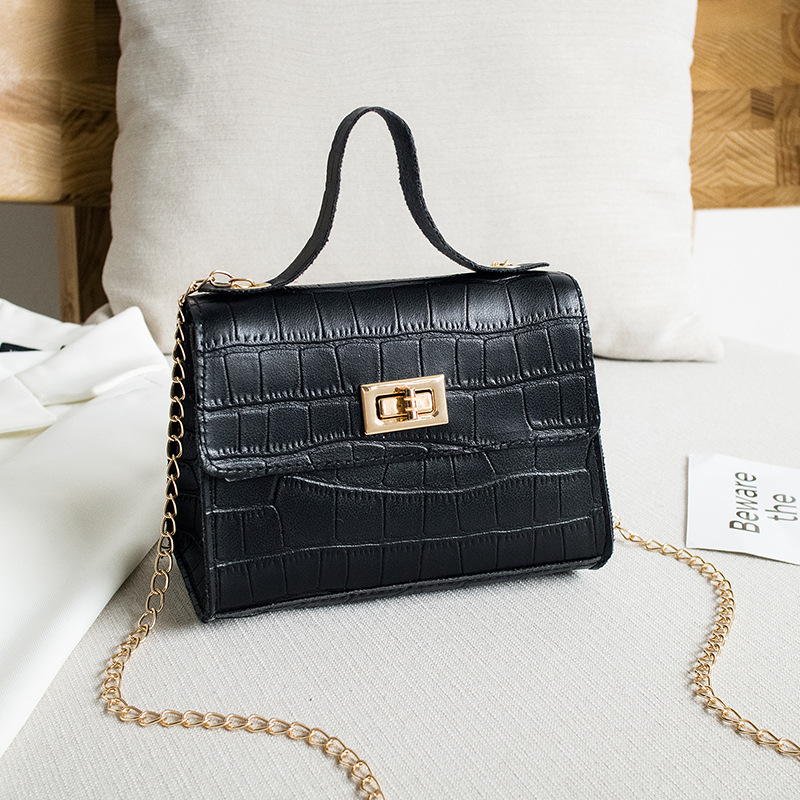 New Fashion Crocodile Pattern Shoulder Bag PU Chain Buckle Messenger Bag Three-dimensional Texture Handbags for Women