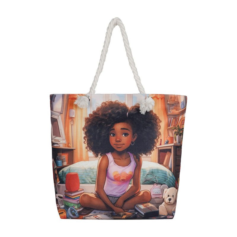 Miss DG Painting hand bag Cartoon canvas bag Large capacity Beauty Tote bag Shopping shoulder bag