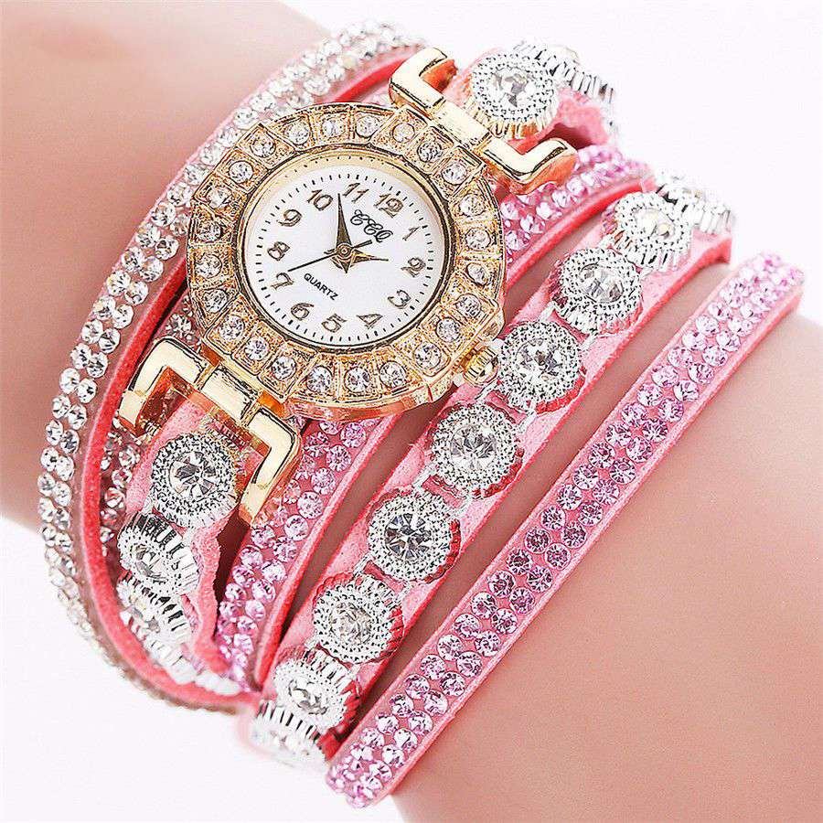 Women Watches Luxury Personalized Multi-Color Key Pendant Diamond Bracelet Watch Digital Watch