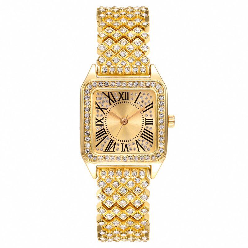 Women Glitter Crystal Girls Bracelet Watch Alloy Quartz Watch Stylish Rhinestone Business Casual Dress Wristwatches