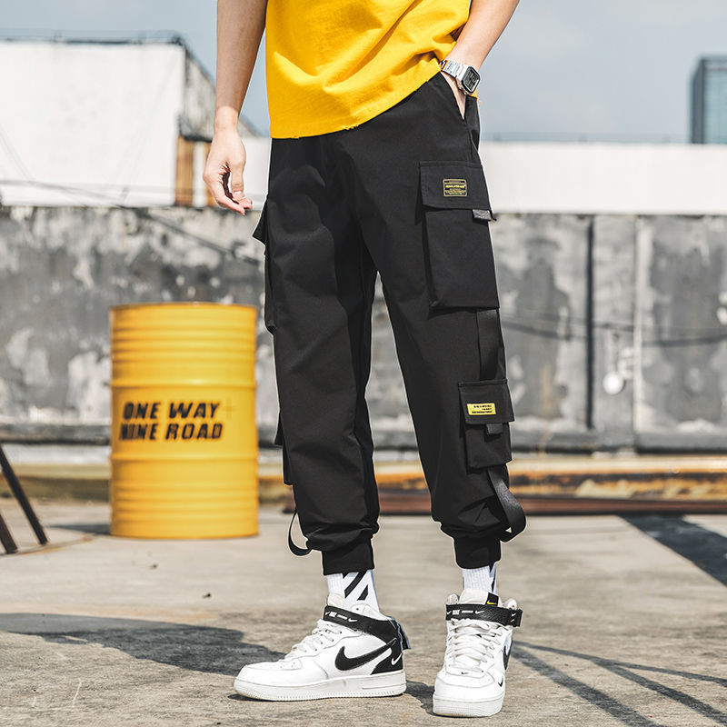 Fashion Trousers Long Pants Overalls Hip hop Multi-pocket Cargo ...