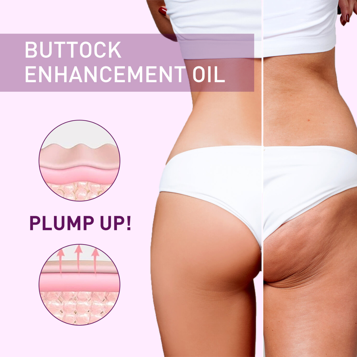 Plump Up Booty Enhancement Oil, Booty Enhancement Oil, Hip Lift Up Essential Oil, Hiplift Buttocks Essential Oil, Hip Lifting Massage Oil, Butt Firming Enhancement Essential Oil for Women