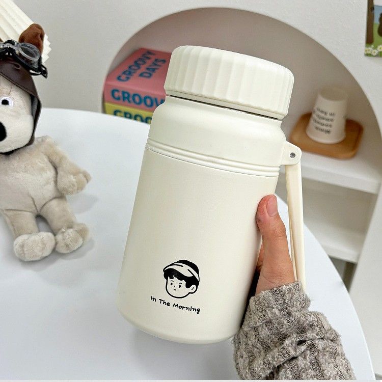 Stainless Steel Insulated Cup Large Capacity Household Water Cup Outdoor Portable Luxury Women's High Beauty Insulated Bottle Vacuum Cup
