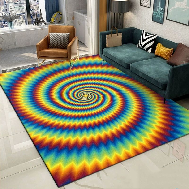 50*80cm Crystal velvet Colorful visual carpet, living room coffee table carpet, abstract vortex carpet CRRSHOP free shipping soft and comfortable floor mat