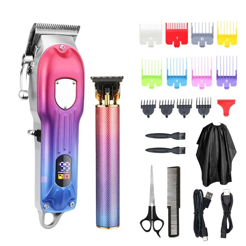 Electric Hair Clipper High Speed Anti-Slip with Guide Combs Hair Trimmer Rechargeable Shaver Beard Cut Machine for Home Use