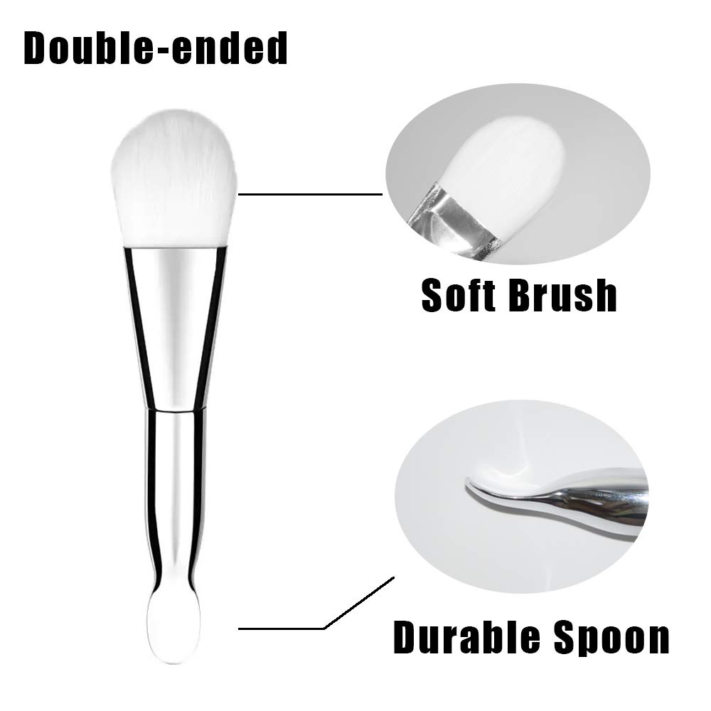 Metal Double Head Ended Brushes Facial Mud Cosmetic Beauty Tool for Makeup Foundation Cream