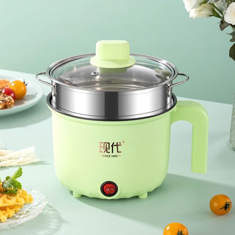 XIAXIN multifunctional electric cooking pot with steamer, portable cookware,stew,boil,saute,fry,steam,1.8L