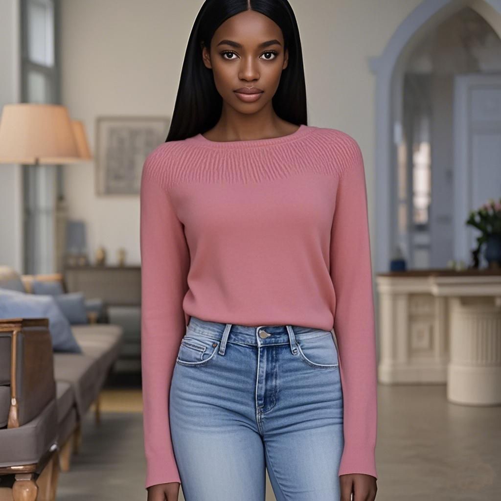 Wool knit Sweater Round Neck Women's Sweater