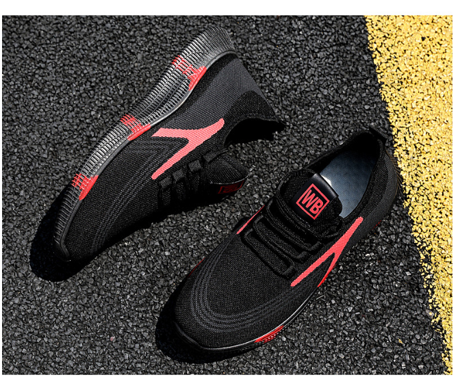 Shoes woven mesh Men sneakers breathable and comfortable men's shoes lace up casual shoes Close Size
