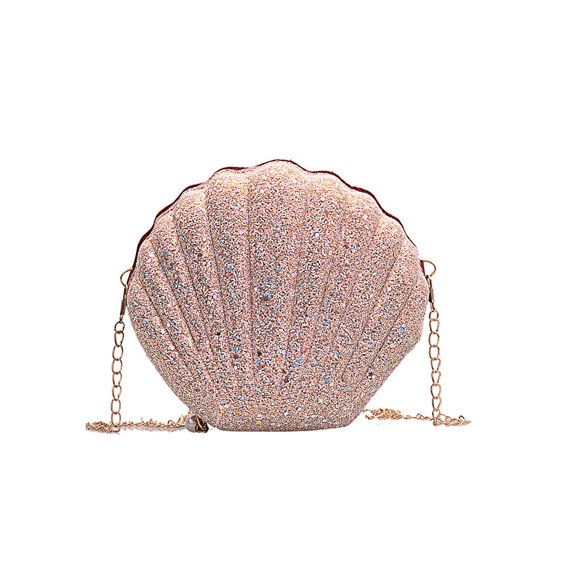 Shoulder bag CRRshop free shipping hot sale female new fashion trend shiny crystal shell cross-body mini bag Korean version fairy fashion versatile shoulder bag women Chain messenger bags