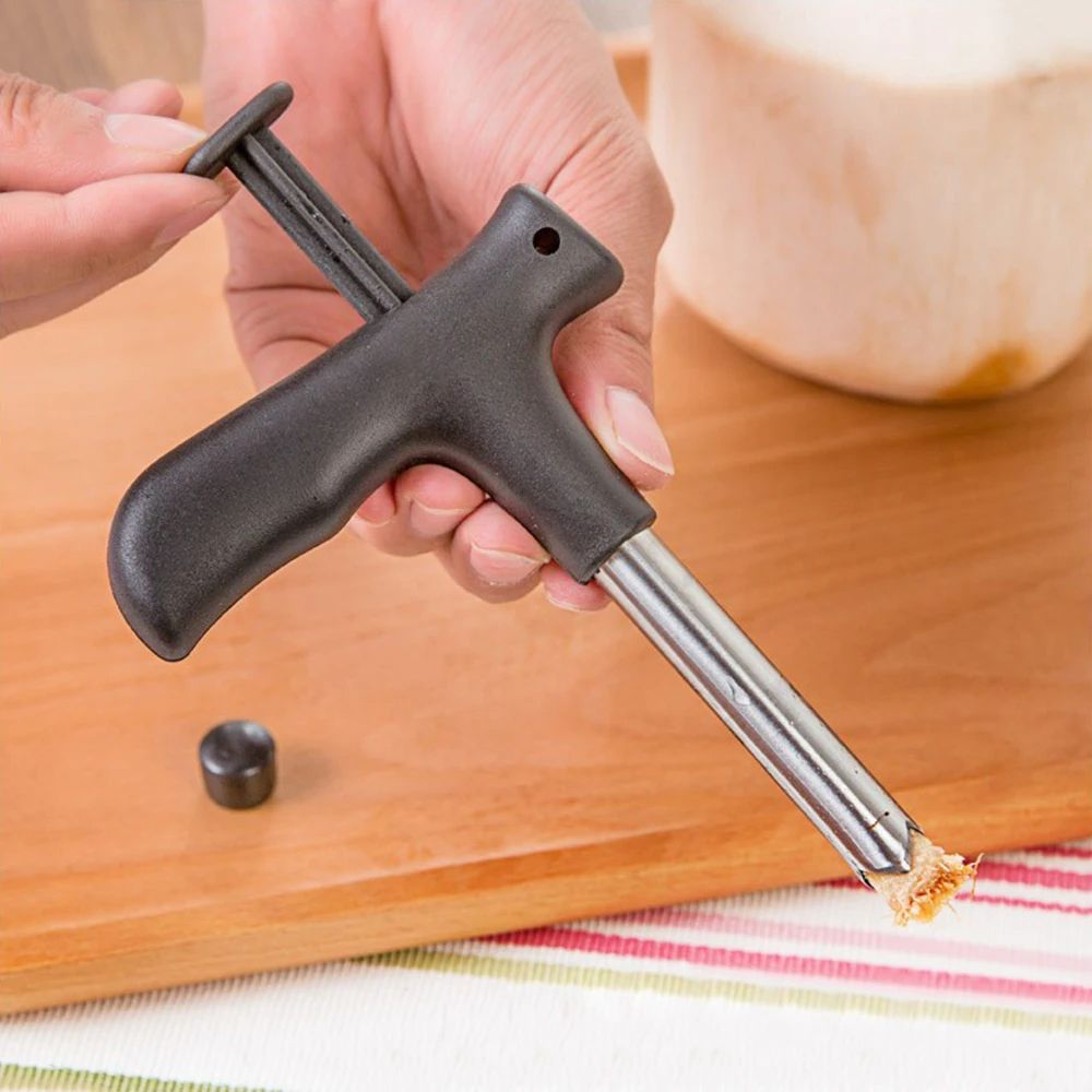 Coconut Opening Tool,Stainless Steel Punch Tap Knife Opener for Fresh Coconut Water,Easy & Convenient Straw Hole Maker