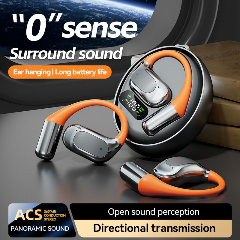 New Wind Wheel Rotatable Open Ear Bluetooth Earbuds With Built-In Real-Time AI Translation Chip, Non-In-Ear Hanging Ear Open Design Without Blocking Ear Canals, 360° Rotatable Adjustable Ear Hook, Clear Spatial Stereo Sound, Long Battery Life