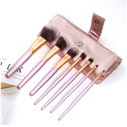 Makeup brush set,7 pieces of pink purple