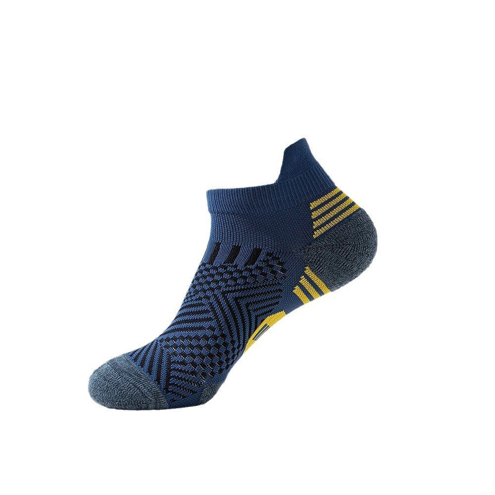 Men's Professional Sports Socks, Quick Dry Fitness Running Socks, Thickened Heel & Toe, Wear Resistant Non-Slip Low Cut Socks for All Seasons
