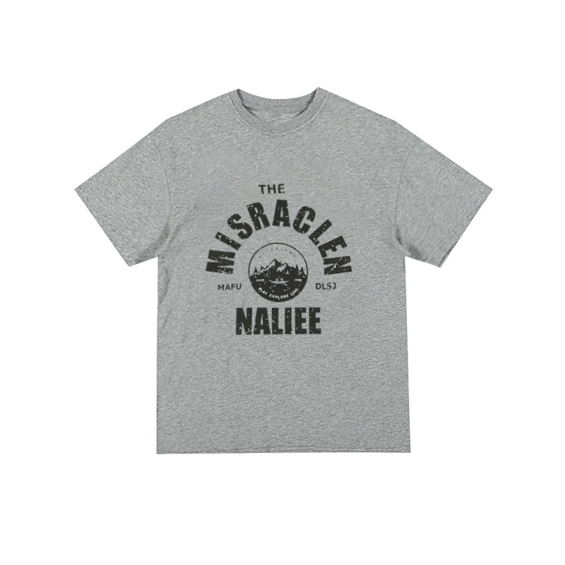 T130 spring and summer T-shirt men's cartoon pattern japanese english letters men's plus size short-sleeved shirt oversized T-shirt