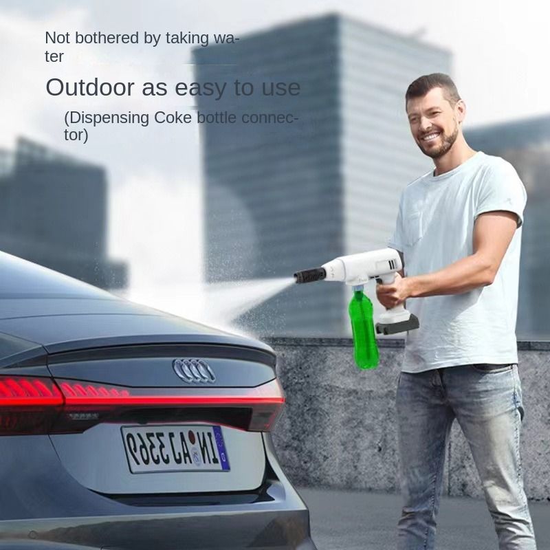 Wireless Car Wash Car Household Portable Rechargeable High-pressure Water Gun High Power Lithium Battery