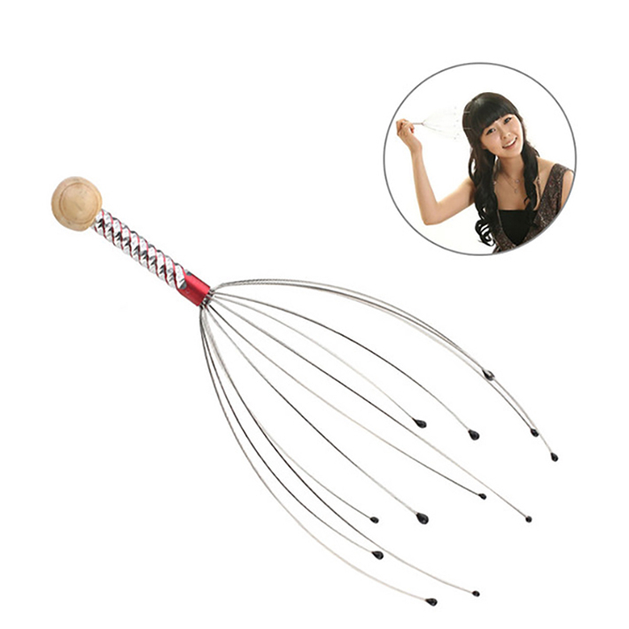 C178 1PC Octopus Head Scalp Relaxation Massage Pain Relief Body Massager Stress Release Relaxing Claw Metal Massager Device Unisex