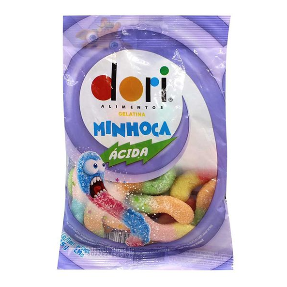DORI ASSORTED FRUIT SOUR GUMMY WORMS 85G