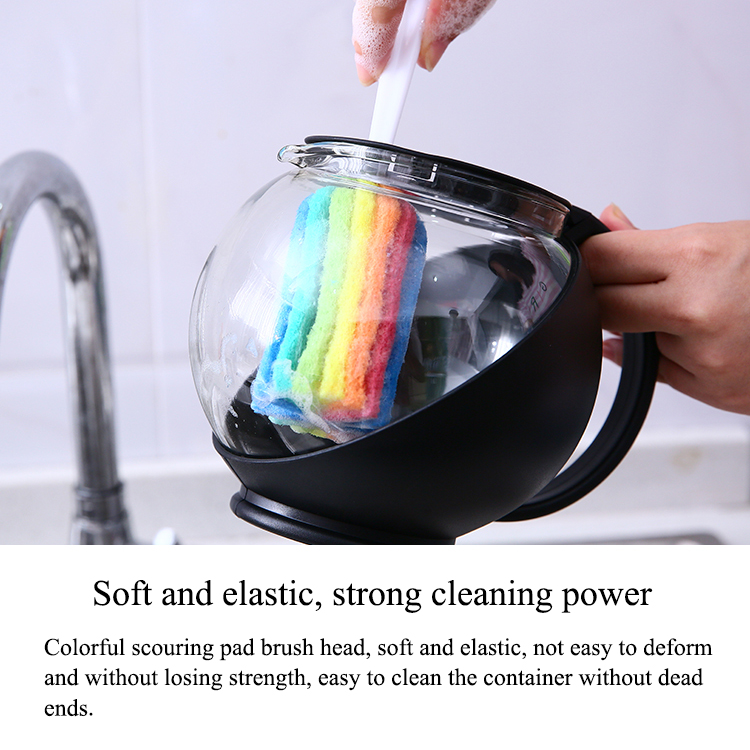 Soft Hanging Sponge Cleaning Brush Cleaner with Long Handle Cup Feeding Bottle Scrubber Washing Brushes for Coffee Glasses Pot Milk Cup Mugs Wine bottle Baby Bottles