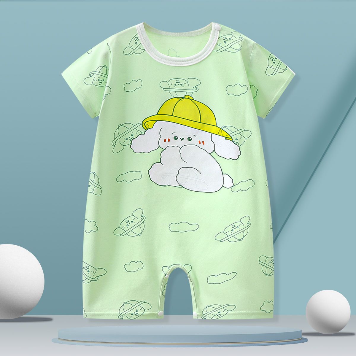 Baby Summer Romper, Cute Tiger Print Short Sleeve Jumpsuit, Breathable Thin Cotton Baby Playsuit for Newborn Toddler, Sizes 59-90cm, Single Pack, Casual One-Piece Outfit for Boys Girls3
