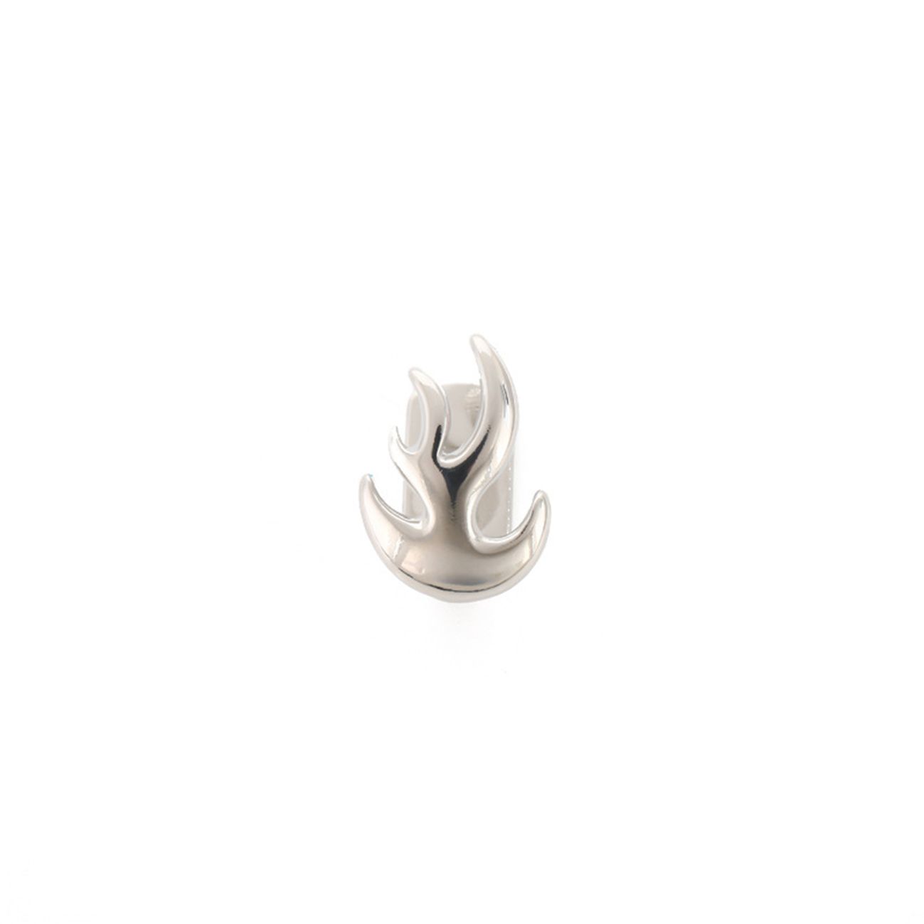 Hip Hop Braces Single Tooth Flame Teeth hip-hop teeth grillz tooth grillz 【Arc flame shaped grillz】silver