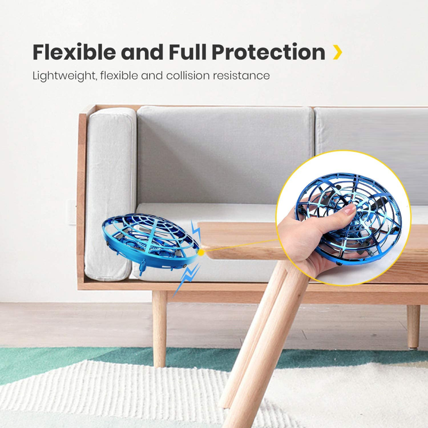 Tospin RC Flying Toys flying ball ufo Hand Controlled Drone with LED Light Induction Remote Control for Kids Boys Girls Birthday Gift