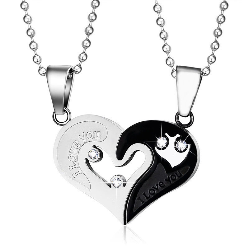 XX652 stainless steel men's women's couple necklace pendant love puzzle match