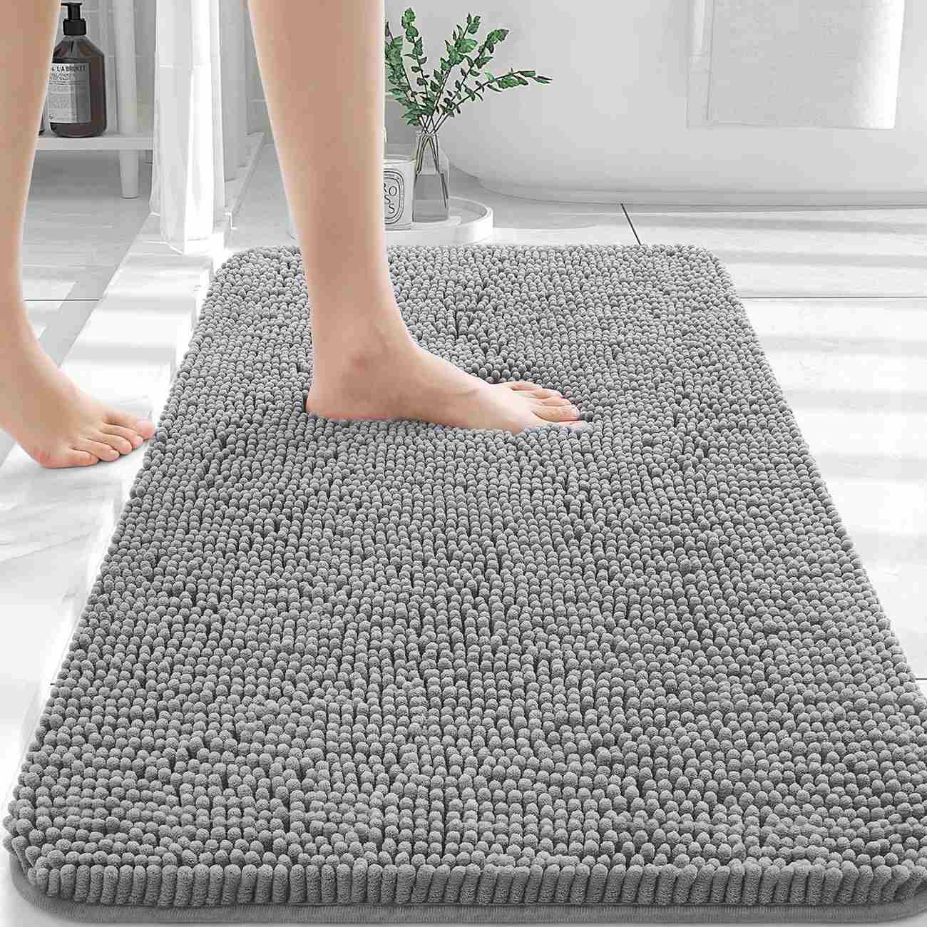 Extra Soft Absorbent Chenille Bath Rugs, Rubber Backing Quick Dry, Machine Washable Bath Mats for Bathroom Floor, Tub and Shower, Home Decor Accessories
