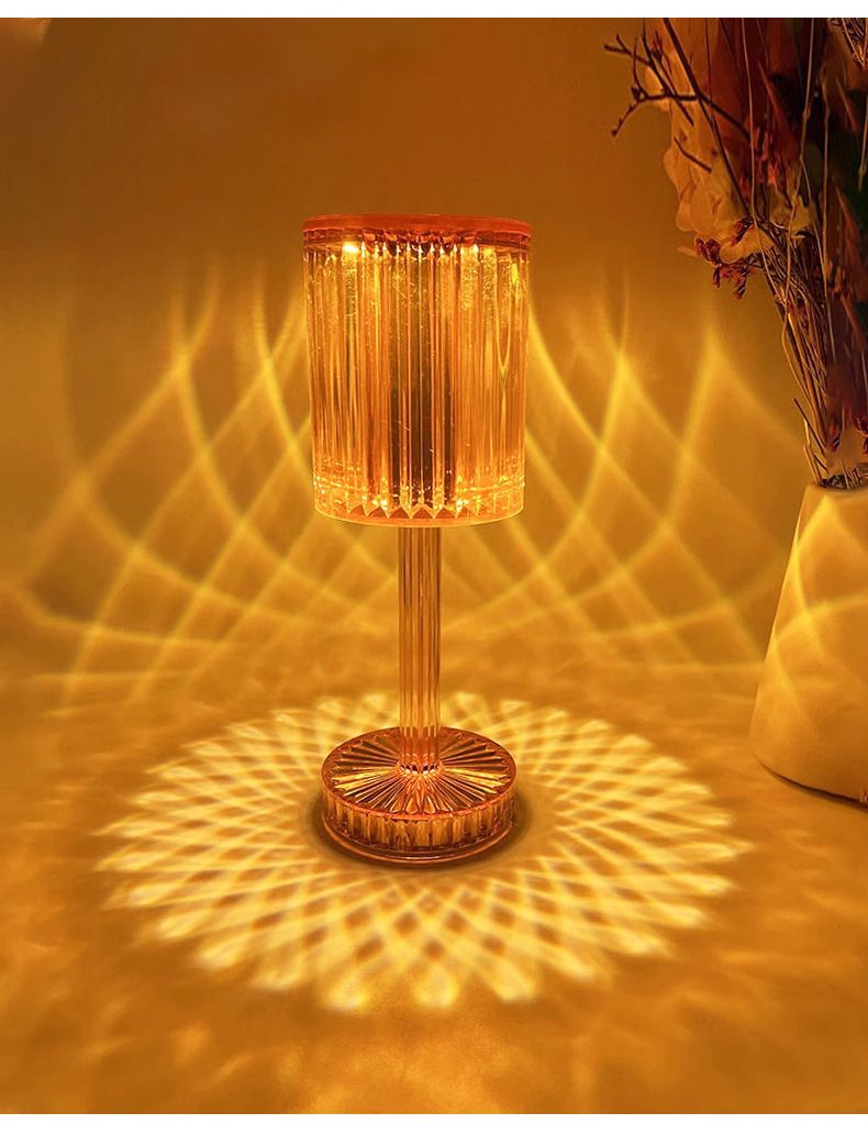 Light luxury internet celebrity style Gatsby crystal line beauty lamp bedside high-end decorative atmosphere lamp small table lamp rechargeable night light