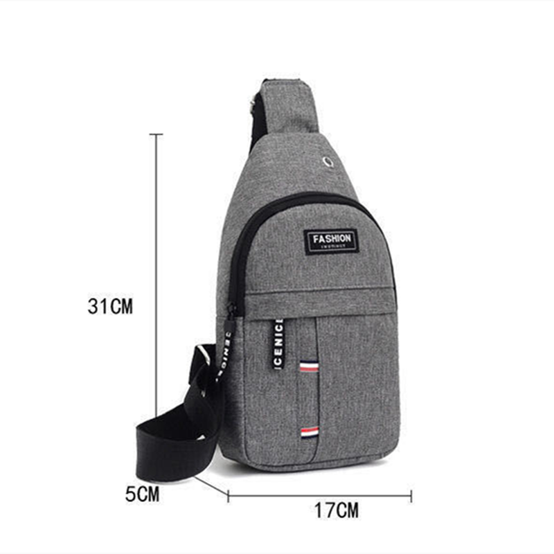 New men's chest bag canvas bag single shoulder diagonal bag chest bag fashion travel bag men's bag leisure fashion bag