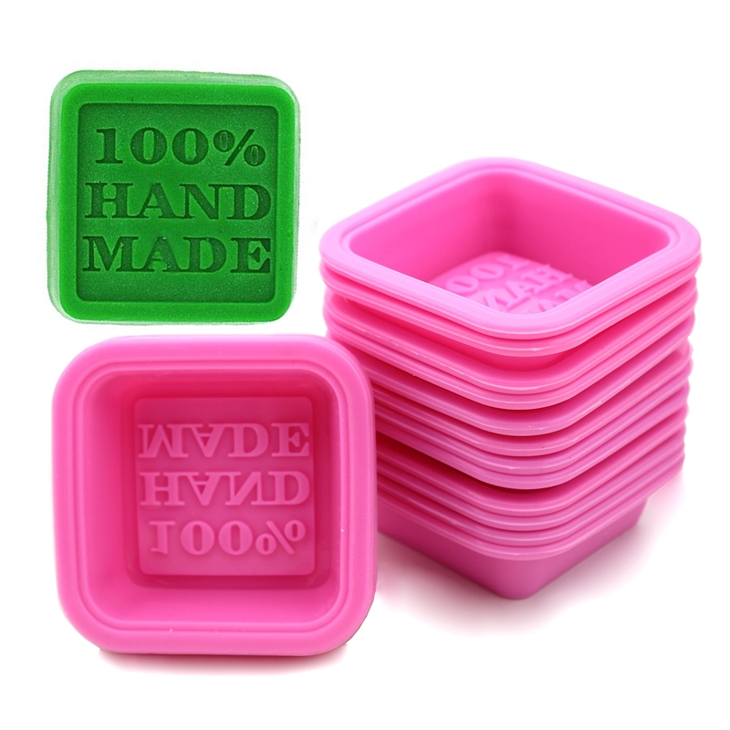 1PCS DIY Handmade Soap Molds, Baking Molds, Cupcake Liners - 100% Handmade Square Silicone - - Microwave, Oven, Refrigerator, Freezer and Dishwasher Safe for Homemade Craft (Square)
