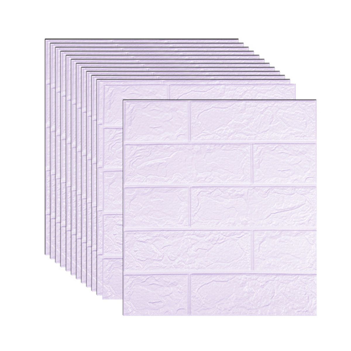 【Multi pcs】Soundproof Peel and Stick Wall Covering 3D Home Wallpaper Interior Decoration Design, Can Also Be Used in KitchenSmall size light purple 3MM