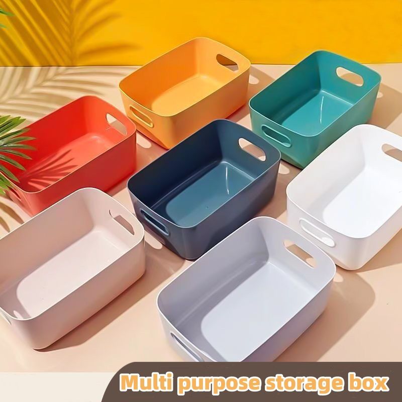 3 pcs Storage basket, desktop storage box, household cosmetics shelf, bathroom, kitchen, miscellaneous items, snacks, plastic box CRRSHOP Home Daily Supplies